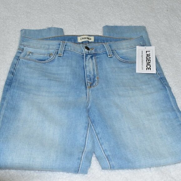 L'Agence Raw Hem High Waist Jeans Light Blue Size 25 - Picture 13 of 14